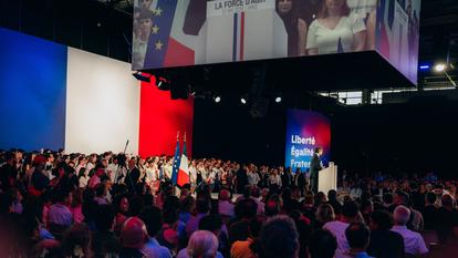 Le candidat de Renaissance à l’élection présidentielle, Gabriel Attal, lors du lancement de sa campagne, à Paris, le 30 mai.