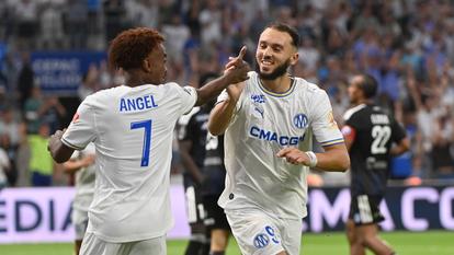 Amine Gouiri buteur face au Racing.