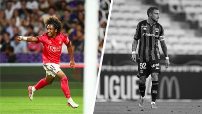 Malick Fofana et Jonathan Clauss lors de Toulouse-Lyon samedi soir au Stadium.