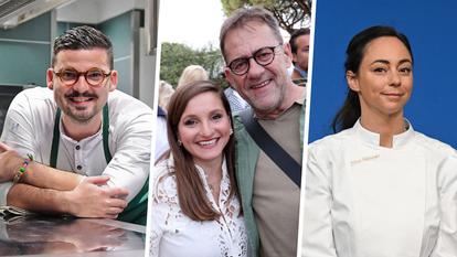 Camille Delcroix (à gauche) et Nina Métayer (à droite) rejoignent Noémie Honiat et Michel Sarran (au centre) dans « La Meilleure Boulangerie de France » sur M6.