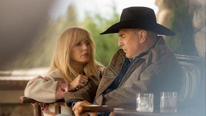 Kelly Reilly et Kevin Costner, fille et père dans Yellowstone, disponible sur Netflix et Paramount+.