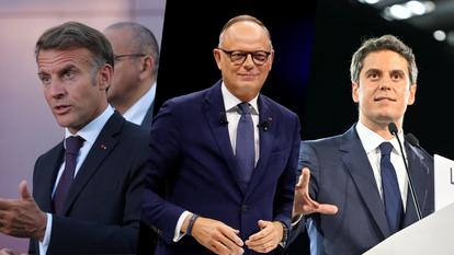 Emmanuel Macron, Édouard Philippe et Gabriel Attal.