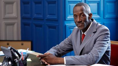 Bally Bagayoko, à la mairie de Saint-Denis, le 1er avril 2026.