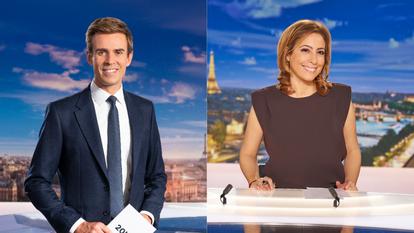 Jean-Baptiste Marteau et Léa Salamé au «20 Heures» de France 2