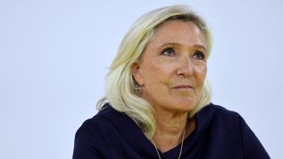 Marine Le Pen ce jeudi lors du débat du Medef à Roland-Garros.