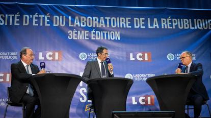 François Hollande et Édouard Philippe à Sens, dans l’Yonne, ce samedi 29 août.