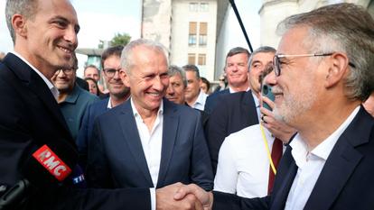 Raphaël Glucksmann et Olivier Faure à Blois, le 28 août 2026.