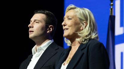 Le « tandem » Marine Le Pen et Jordan Bardella.
