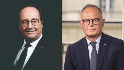 François Hollande, député et ancien président, avec Édouard Philippe, ex-premier ministre et candidat à la présidence de la République.