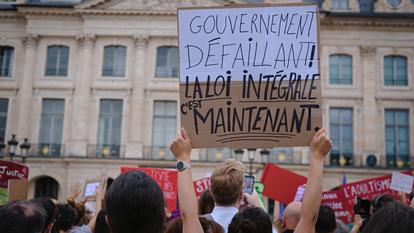 Manifestation devant le ministère de la Justice à Paris, le 15 juin 2026.