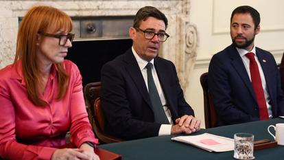 Le premier ministre britannique Andy Burnham s’exprime à Downing Street, à Londres au Royaume-Uni, le 3 septembre 2026.
