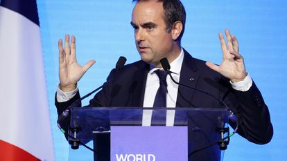 Sébastien Lecornu lors d’une visite à la 8e édition du World Giverny Forum, une convention sur les entreprises durables, à Giverny, le 4 septembre 2026.