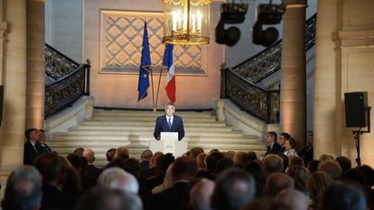 Marc Guillaume, vice-président du Conseil d’État ce mercredi 9 septembre devant les autorités de la République et les représentants de nombreuses institutions.