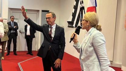 Bruno Retailleau, président des Républicains et candidat à la présidentielle, mercredi soir à Rennes.