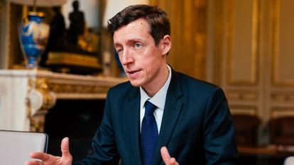 Le ministre de l'Éducation nationale Édouard Geffray dans son bureau à Paris, lors d'un entretien accordé au «Figaro».