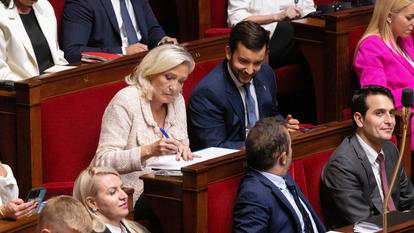 Marine Le Pen et Jean-Philippe Tanguy à l’Assemblée nationale.
