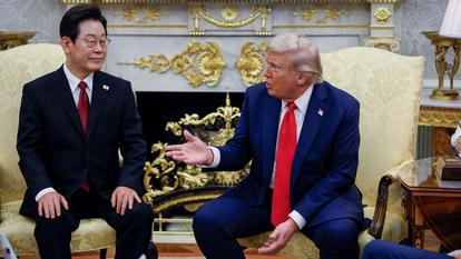 Donald Trump rencontre le président sud-coréen, Lee Jae-myung à la Maison-Blanche, le 25 août 2025