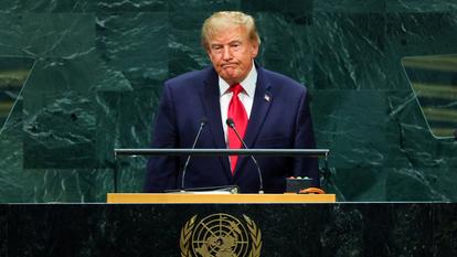 Le président américain Donald Trump prend la parole lors de la 81e Assemblée générale des Nations Unies au siège des Nations Unies à New York, États-Unis, le 22 septembre 2026.
