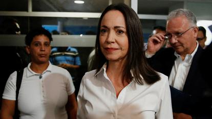 La dirigeante de l’opposition vénézuélienne María Corina Machado à Caracas, le 20 mars 2024.