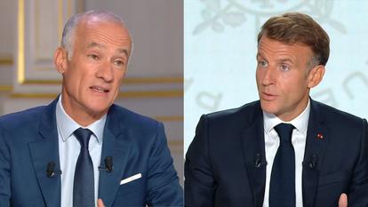Gilles Bouleau face à Emmanuel Macron.