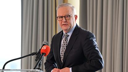 Le premier ministre australien, Anthony Albanese, lors d’un événement en marge de l’Assemblée générale de l’ONU, à New York, mercredi.