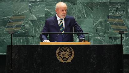 Le président de la République fédérative du Brésil Lula prenant la parole lors de l’Assemblée générale des Nations unies (AGNU), le 24 septembre 2024 à New York (image d’illustration).