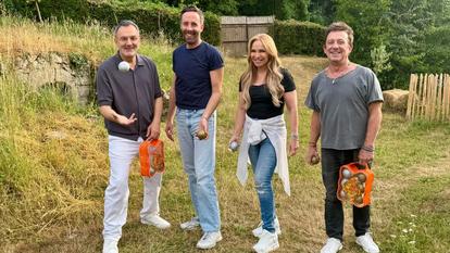 Frédéric Lopez Hélène Ségara, Eric Serra et Tristan Lopin dans «Un dimanche à la campagne» sur France 2
