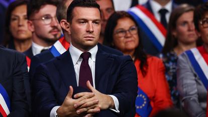 Jordan Bardella lors de la rentrée politique de Marine Le Pen, à Hénin-Beaumont, le 13 septembre 2026.