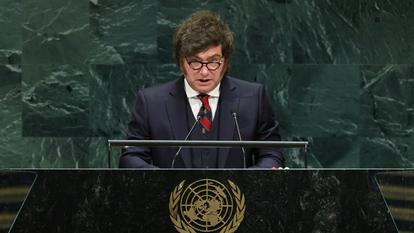 Le président argentin Javier Milei au siège de l’ONU à New York (États-Unis), le 23 septembre 2026.