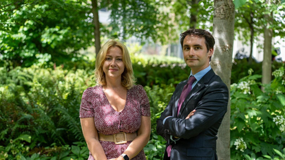 Florence Portelli, maire LR de Taverny et présidente de «Puissance verte», avec Ferréol Delmas, directeur général du think tank «Écologie responsable».