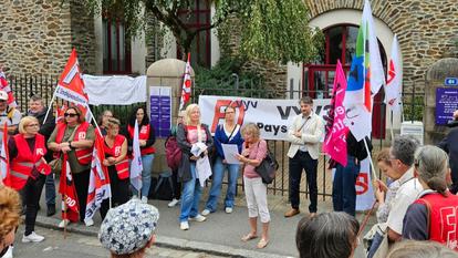 Rassemblement organisé mercredi 30 septembre 2026, à Nantes (Loire-Atlantique), en soutien aux cinq dentistes licenciés du groupe mutualiste VYV3.