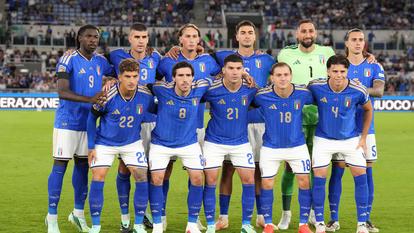 L’équipe italienne alignée face à la Belgique