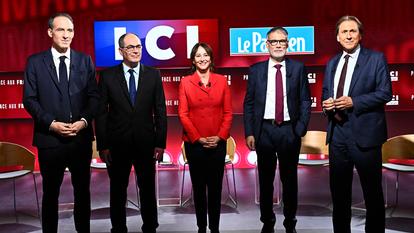 Raphaël Glucksmann, Emmanuel Maurel, Ségolène Royal, Olivier Faure et Jérôme Guedj.