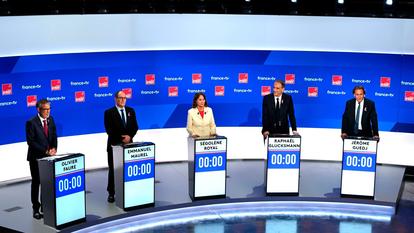 Olivier Faure, Raphaël Glucksmann, Jérôme Guedj, Emmanuel Maurel et Ségolène Royal