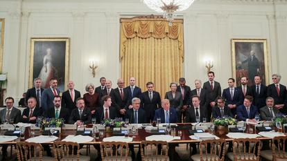 Donald Trump a reçu plusieurs leaders de la tech le 29 septembre 2026 à la Maison-Blanche parmi lesquels Mark Zuckerberg (PDG de Meta), Elon Musk (PDG de SpaceX et xAI) ou encore Dario Amodei (PDG d’Anthropic).