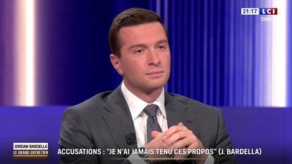 Le président du RN, Jordan Bardella, invité jeudi soir de LCI.