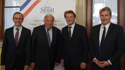 Bruno Retailleau, Gérard Larcher, François Baroin et Mathieu Darnaud réunis cette semaine à Troyes dans le cadre des journées parlementaires des sénateurs LR qui s’achèvent vendredi matin.
