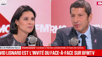 Apolline de Malherbe et David Lisnard, ce mardi 13 octobre 2026, dans «Face à face», sur BFMTV.