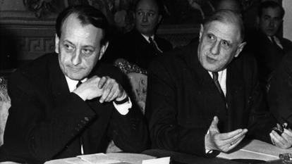 André Malraux, ministre de la Cuture, et le Général de Gaulle, en 1958.