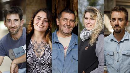 Étienne, Manon, Jean-Louis, Justine, Fabien de «L’amour est dans le pré» sur M6