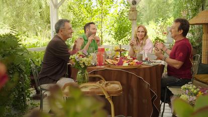 Frédéric Lopez, Hélène Ségara, Eric Serra et Tristan Lopin dans «Un dimanche à la campagne»