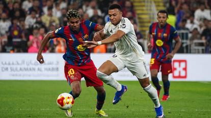 Lamine Yamal et Mbappé lors d’un Clasico en janvier dernier.