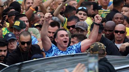 Le candidat à la présidence brésilienne Flavio Bolsonaro du Parti libéral (PL), à Rio de Janeiro, Brésil, le 24 octobre 2026.