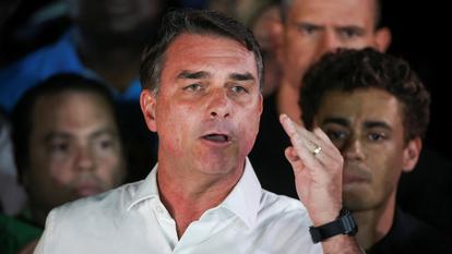 Le candidat à la présidentielle brésilien Flavio Bolsonaro à Brasília, le 25 octobre 2026.