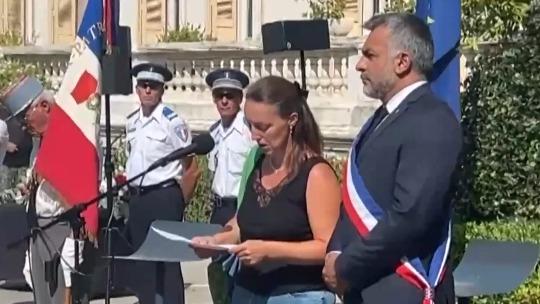 Gendarme tué à Mougins : «La France a tué mon mari», accuse sa veuve lors de la cérémonie d’hommage