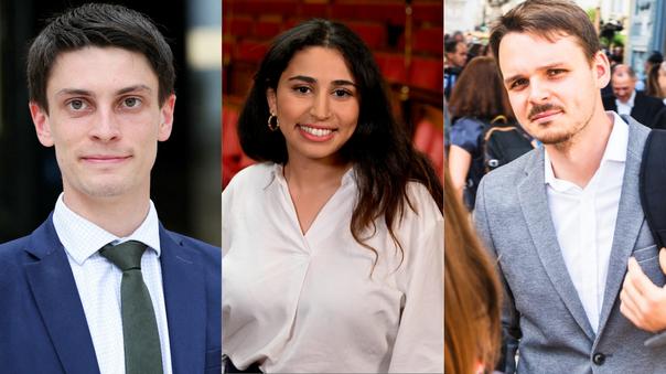 Flavien Termet (RN), Hanane Mansouri (LR-RN) et Hugo Prevost (LFI) sont tous trois encore étudiants.