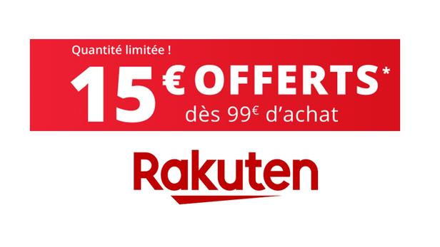 Code promo Rakuten : 15 euros offerts sur tout le site