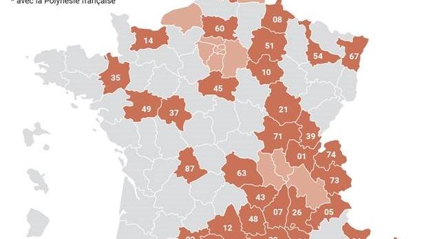 Coronavirus : Découvrez La Carte Des 54 Départements Concernés Par Le ...