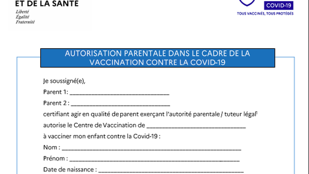 Covid-19: voici l'attestation à remplir pour vacciner vos adolescents