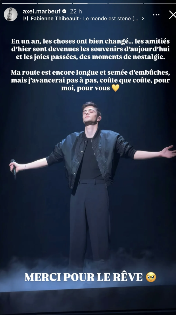 Axel (Star Academy) en froid avec les anciens élèves du château ? Ce message  qui en dit long